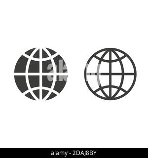 Set di emblemi a globo. Icona isolata su sfondo bianco. Illustrazione vettoriale Illustrazione Vettoriale