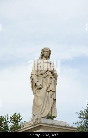 Statua di Gian Battista Vico - Villa comunale, Napoli, Italia Foto Stock