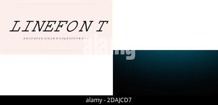 Alfabeto serif semplice da riga. Carattere sottile ed elegante per logo moderno, titolo, monogramma e scritte. Lettere in stile classico minimale e moderno, vettoriale Illustrazione Vettoriale