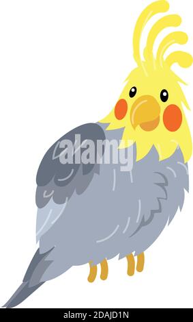 Icona di corella pappagallo, stile cartoon Illustrazione Vettoriale