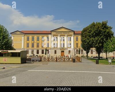 Costruzione dell'Università `1 Decembrie 1918`, Alba Iulia, Transilvania, Romania Foto Stock