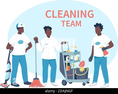 Personaggi aziendali per la pulizia Illustrazione Vettoriale