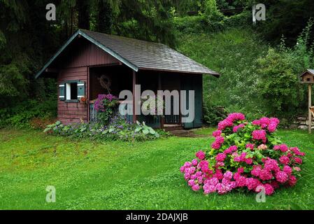 Architettura tradizionale a Saint Gilgen, Austria, Europa Foto Stock