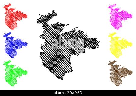 Regione del Nord (Repubblica di Malta, isola, arcipelago, regioni di Malta) mappa illustrazione vettoriale, abbozzamento Regjun Tramuntana mappa Illustrazione Vettoriale