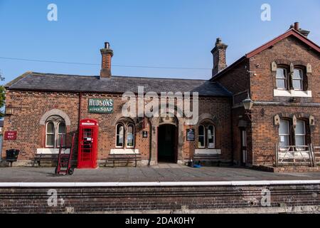 Hadlow Road Train Station Museum a Willaston Cheshire settembre 2020 Foto Stock