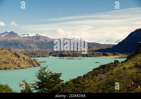 Splendidi paesaggi in Patagonia - Parco Nazionale Torres del Paine Foto Stock