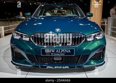 BMW Alpina B3 Touring Allrad presentato al Salone Autosalon 2020 di Bruxelles. 9 gennaio 2020: Foto Stock