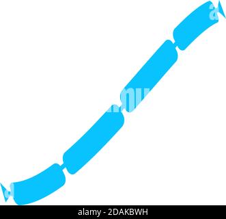 Catena di salsiccia di maiale icona piatto. Pittogramma blu su sfondo bianco. Simbolo dell'illustrazione vettoriale Illustrazione Vettoriale