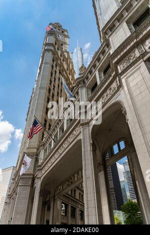 Wrigley Building a Chicago, Illinois Foto Stock