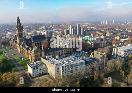 Vista aerea del drone dell'Università di Glasgow Foto Stock