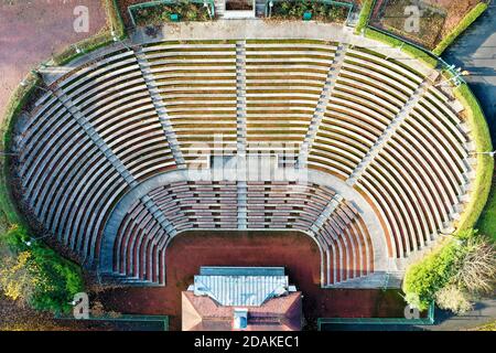 Vista aerea del drone del chiosco Kelvingrove Foto Stock