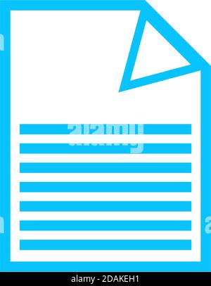 Icona del documento piatta. Pittogramma blu su sfondo bianco. Simbolo dell'illustrazione vettoriale Illustrazione Vettoriale
