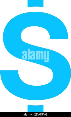 Dollari USD Money icona appartamento. Pittogramma blu su sfondo bianco. Simbolo dell'illustrazione vettoriale Illustrazione Vettoriale