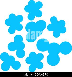 Icona popcorn piatta. Pittogramma blu su sfondo bianco. Simbolo dell'illustrazione vettoriale Illustrazione Vettoriale