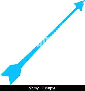 Icona freccia di prua piatta. Pittogramma blu su sfondo bianco. Simbolo dell'illustrazione vettoriale Illustrazione Vettoriale