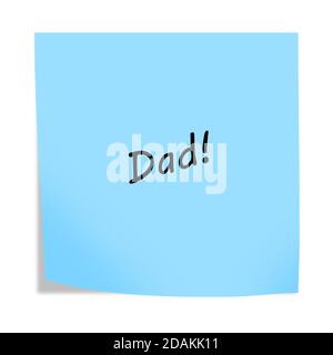 Immagine 3d DAD promemoria post nota su bianco con ritaglio percorso Foto Stock