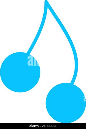Gemelle di ciliegia icona piatta. Pittogramma blu su sfondo bianco. Simbolo dell'illustrazione vettoriale Illustrazione Vettoriale