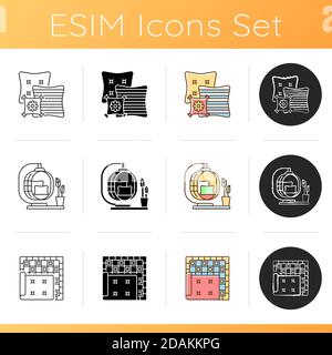Set di icone homeware Illustrazione Vettoriale