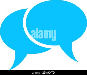 Icona chat piatta. Pittogramma blu su sfondo bianco. Simbolo dell'illustrazione vettoriale Illustrazione Vettoriale