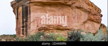 Fremont petroglifi in Sego Canyon, Thompson Springs, Grand County, Utah, USA, America Foto Stock