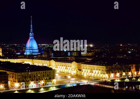 Torino di notte Foto Stock