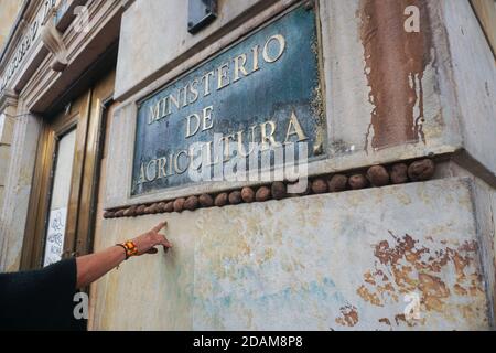 Bogotà, Colombia. 13 Nov 2020. I contadini colombiani e i coltivatori di patate si sono mobilitati questo venerdì a BogotÃ¡ per chiedere "soluzioni reali" dal governo alla crisi nel settore che li ha costretti a vendere la loro produzione sulle autostrade del paese e sui pedaggi per ammortizzare le perdite economiche. Credit: Daniel Garzon Herazo/ZUMA Wire/Alamy Live News Foto Stock