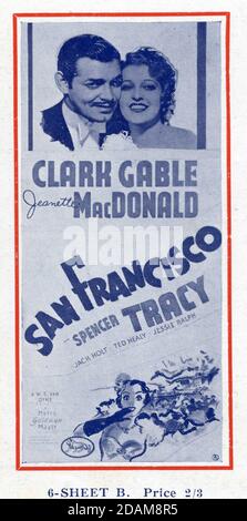 CLARK GABLE e JEANETTE Macdonald a SAN FRANCISCO 1936 regista W.S. VAN DYKE sceneggiatura Robert E. Hopkins Anita Loos Metro Goldwyn Mayer Foto Stock