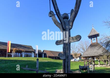 Gerersdorf-Sulz: Campanile a Freilichtmuseum (museo all'aperto) Ensemble Gerersdorf, Südburgenland, Burgenland, Austria Foto Stock