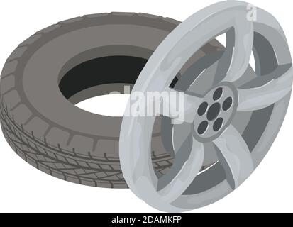 Icona dei dettagli della ruota. Illustrazione isometrica dell'icona del vettore dei dettagli della ruota per il Web Illustrazione Vettoriale