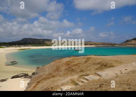 Indonesia Lombok - Tanjung Aan Beach vista panoramica - Pantai Tanjung Aan Foto Stock