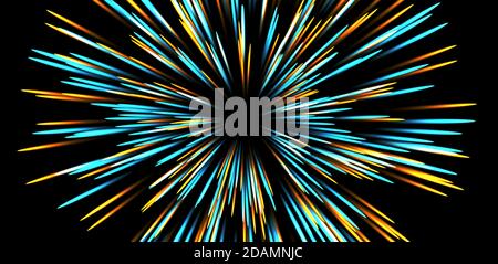 Vector Blue e oro con fuochi d'artificio a raffica Illustrazione Vettoriale