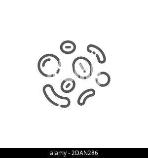 Icona vettoriale delle cellule del sangue. Segno piatto riempito per il concetto mobile e il web design. Icona glifo leucemico. Simbolo, illustrazione del logo. Grafici vettoriali Illustrazione Vettoriale