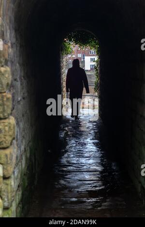 Tunnel di urlo (Dracula's Tunnel) Whitby, North Yorkshire, Regno Unito Foto Stock