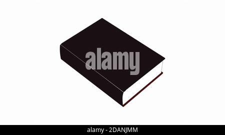 Simbolo o icona del libro bianco e nero isolato dal vettore Illustrazione Vettoriale