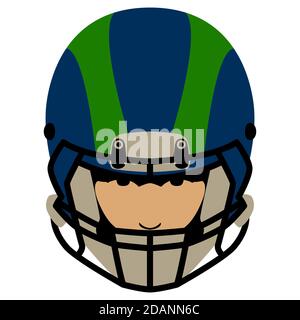 Un giocatore di calcio americano, illustrazione vettoriale, stile piatto Foto Stock