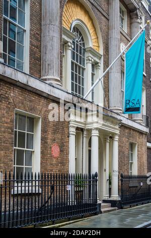 La Royal Society of Arts edificio RSA su John Adam Street vicino al trefolo nel centro di Londra. Architetti James e Robert Adam. 1774. Foto Stock