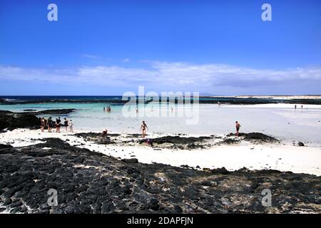 'Playa Los Charcos II' vicino a El Cotillo a Fuerteventura, Spagna Foto Stock