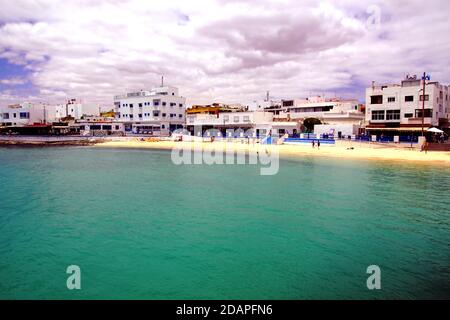 'Playa Corralejo' a Corralejo a Fuerteventura, Spagna Foto Stock