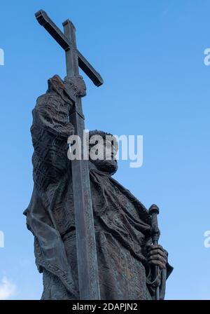 22 marzo 2020, Mosca, Russia. Monumento al Principe Vladimir il Grande in Piazza Borovitskaya a Mosca. Foto Stock