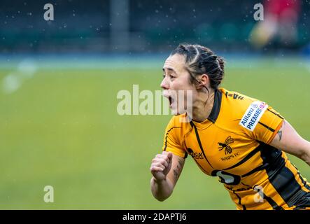 Londra, Regno Unito. 14 novembre 2020. Sammy Wong durante la partita delle donne Allianz Premier 15s tra le donne Saracens e le donne Wasps al Copthall Stadium, Londra, Inghilterra, il 14 novembre 2020. Foto di Phil Hutchinson. Solo per uso editoriale, è richiesta una licenza per uso commerciale. Nessun utilizzo nelle scommesse, nei giochi o nelle pubblicazioni di un singolo club/campionato/giocatore. Credit: UK Sports Pics Ltd/Alamy Live News Foto Stock