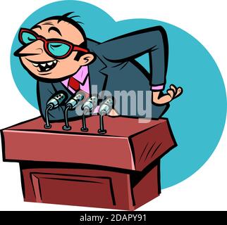 uomo di speaker tricky sul podio Illustrazione Vettoriale