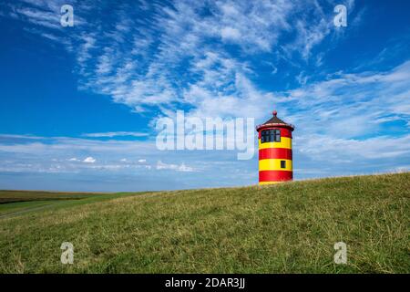 Faro di Pilsum, Pilsum, Krummhiern, Frisia orientale, bassa Sassonia Foto Stock