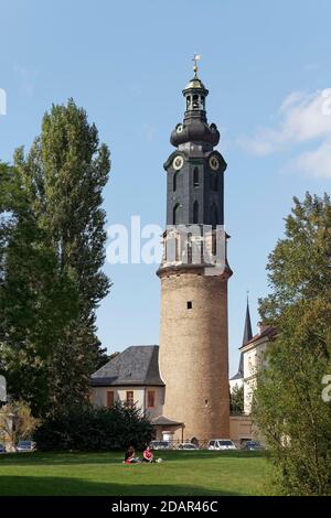 Torre del Castello, Palazzo della Città di Weimar, Palazzo di Residenza, Weimar, Turingia, Germania Foto Stock