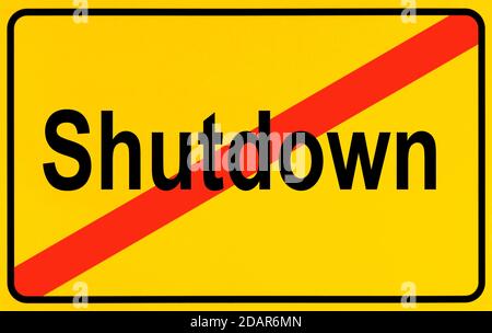 Immagine simbolica, fine della vita pubblica attraverso il secondo arresto, seconda ondata della crisi di Corona, Germania Foto Stock