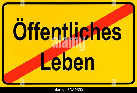 Immagine simbolo, fine della vita pubblica attraverso il secondo blocco, seconda ondata della crisi di Corona, Germania Foto Stock