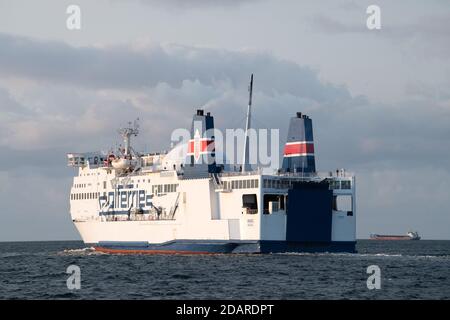 La sig.ra Wawel Ferry, di proprietà della Polferry, è andata a Nynashamn, in Svezia, a Danzica, in Polonia. 10 Settembre 2020 © Wojciech Strozyk / Alamy Stock Foto Foto Stock