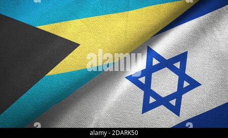 Bahamas e Israele due bandiere tessuto tessuto, tessuto Foto Stock