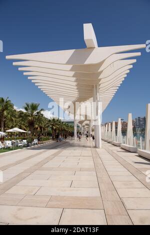 Paseo del Muelle uno a Malaga, Spagna Foto Stock