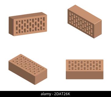 costruire mattoni in un design realistico. Vettore isolato su sfondo bianco Illustrazione Vettoriale