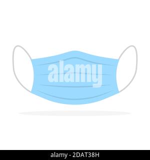 Icona della maschera medica. Illustrazione vettoriale. Maschera di protezione medica. Icona della maschera medica, isolata in bianco. Illustrazione Vettoriale
